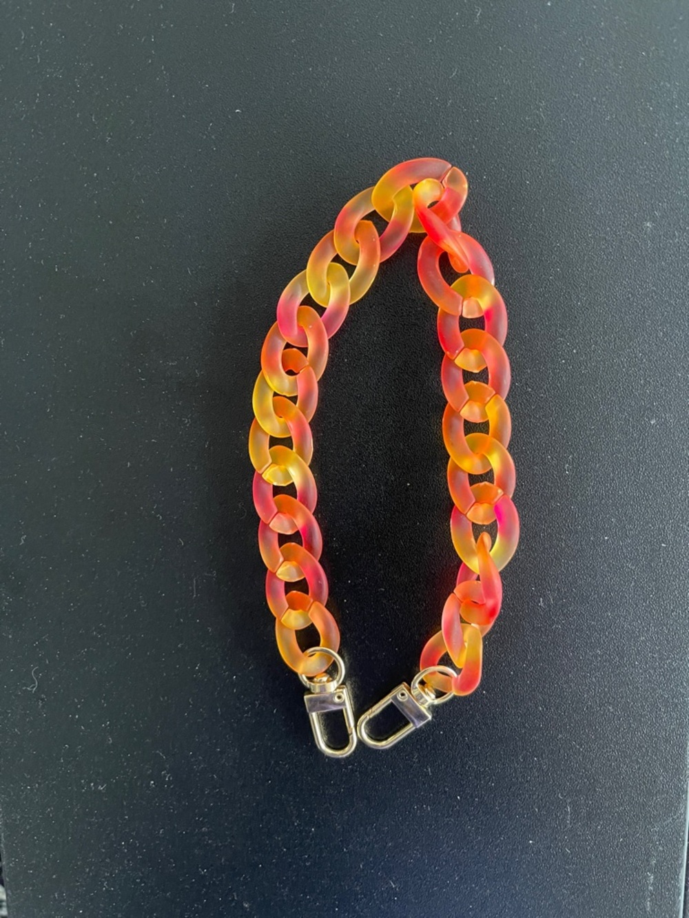Colorful Acrylic Chain Strap - Orange & Pink Ombre bag extender 13"